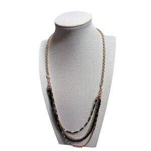 SAQ Avon Gold and Black Layered Necklace